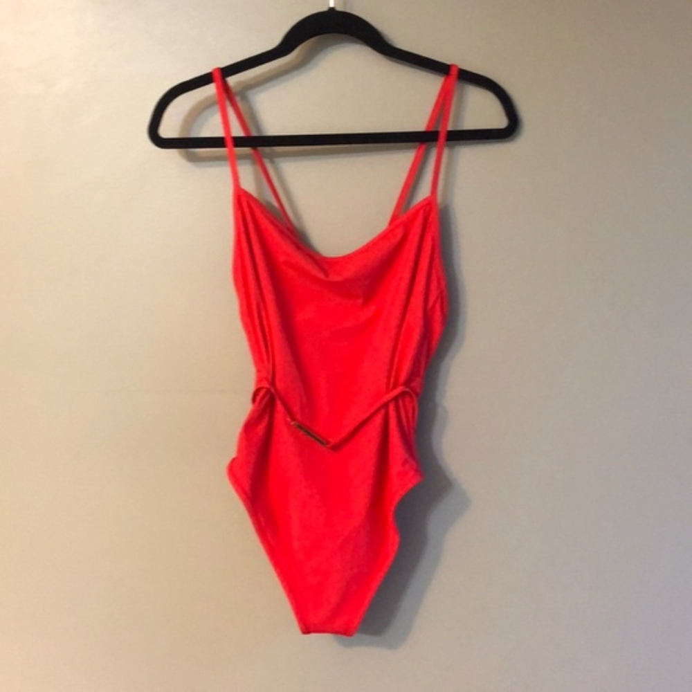 New Dvf Belted Cheeky OnePiece Swimsuit Gem